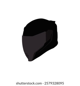 Isolated black pictogram sign of motorcycle helm, motorbike helmet, head protection