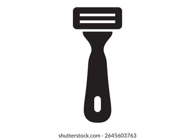 Isolated black razor with three blades on white background