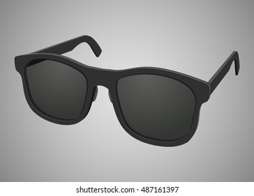 Isolated black realistic sunglasses