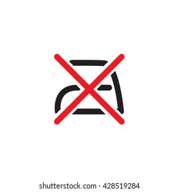 Isolated black and red dont ironing vector icon on white background, laundry symbols