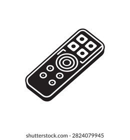 Isolated black remote control with directional pad and buttons design
