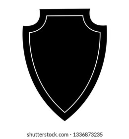 Isolated  black shield on white background. Vector illustration of a shield 
