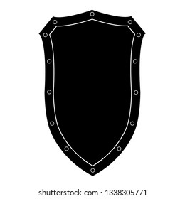 Isolated black shield on white background. Vector illustration of the shield. Emblem, symbol, shield icon
