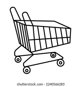 Isolated black shopping cart icon Vector