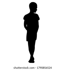 Black Silhouette Woman Standing People On Stock Vector (Royalty Free ...