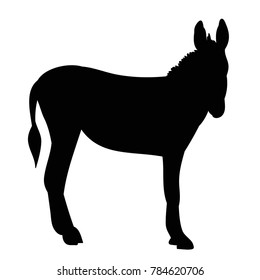  isolated black silhouette of a donkey, it is worth