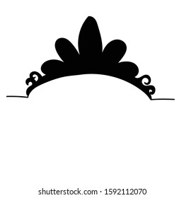 isolated, black silhouette female diadem