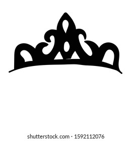 isolated, black silhouette female diadem