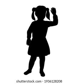 Isolated Black Silhouette Little Girl Stock Vector (Royalty Free ...