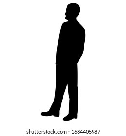 isolated, black silhouette man, guy