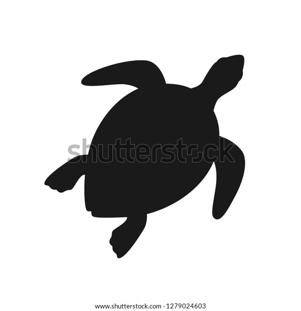 Image Vectorielle De Stock De Silhouette Noire Isolee De Tortue Marine 1279024603