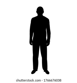  isolated, black silhouette on a white background a man is standing