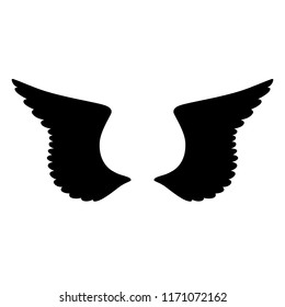 Isolated Black Silhouette Pair Wings On Stock Vector (Royalty Free ...