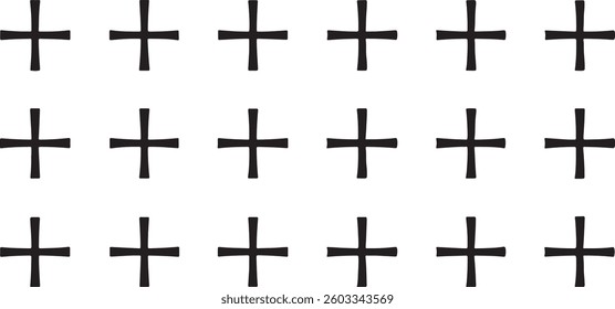 Isolated black silhouette of a religious cross symbol ,collectiona white background
