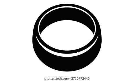 Anillo inteligente negro aislado, un dispositivo digital portátil para tecnología moderna, seguimiento de la salud y pagos sin contacto.