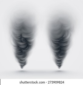 Isolated black smoke, eps 10