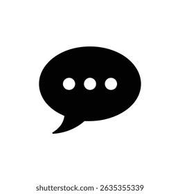 An isolated black speech bubble with ellipsis on a transparent backdrop, ideal for user interface elements. Clean, scalable communication symbol. - Powered by Shutterstock - Get 15% off with code: PIKWIZARD15