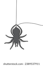 Isolated black spider in