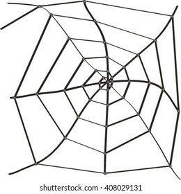 isolated black spider web, vector illustration