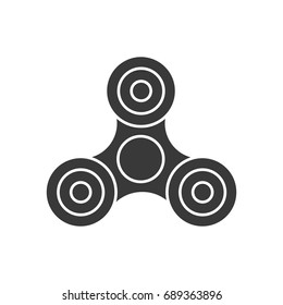  Isolated black spinner icon. Fidget toy vector illustration.