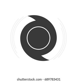  Isolated black spinner icon. Fidget toy vector illustration.