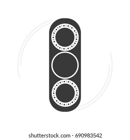  Isolated black spinner icon. Fidget toy vector illustration.