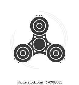  Isolated black spinner icon. Fidget toy vector illustration.