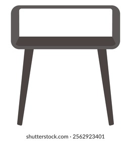 Isolated black square end table in flat style. Vector illustration.