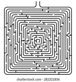 Isolated black square maze, solution on a hidden layer