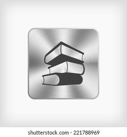 isolated black stack of book symbol in steel icon on white background(vector)