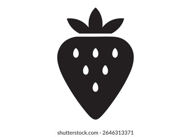 Isolated black strawberry icon with seeds on white background
