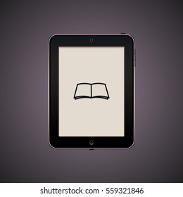 Isolated black tablet with icon