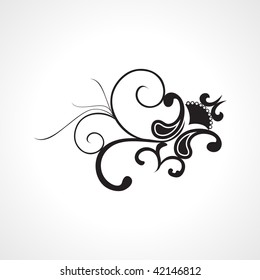 isolated black tattoo with white background