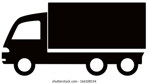 Isolated Black Truck Icon - Cargo Symbol