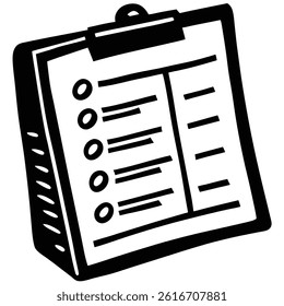 Isolated Black Vector budget sheet on white background