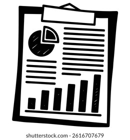 Isolated Black Vector business report on white background