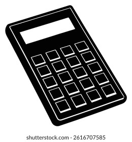 Isolated Black Vector calculator on white background 
