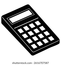 Isolated Black Vector calculator on white background 