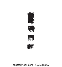 Isolated black vector ink. Paint splash line brush shape. Grunge stain for banner, background, card. Vector Illustration