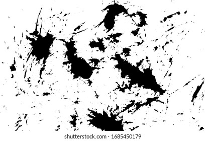 isolated black watercolor and ink splatter textures on white background. vector design 