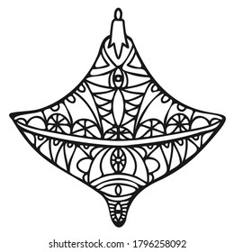 Isolación de ilustraciones vectoriales abstractas en blanco y negro de la decoración navideña