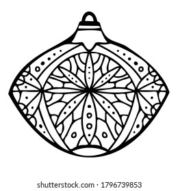 Isolación de ilustraciones vectoriales abstractas en blanco y negro de la decoración navideña