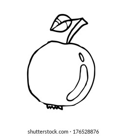 isolated black and white apple