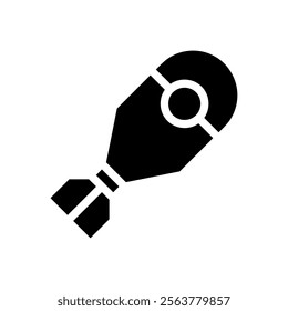 Isolated black and white atomic bomb icon. Concept of war, danger, and destruction.
