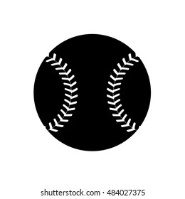 Isolated Black white baseball on white background image. Sports vector illustration