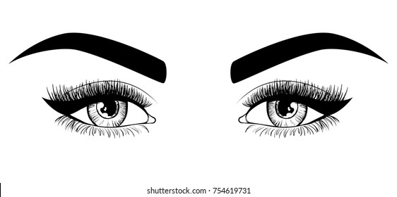 Vektor Stok Black White Vector Illustration Erotic Eyes Tanpa Royalti 4203139 Shutterstock 5699