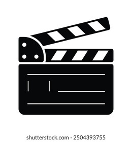 Isolated black and white clapper board cinema vector icon