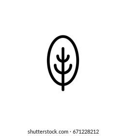 Isolated black and white color trees illustrations. Lineart style vector forest icon and logo set. Park and garden flat signs collection.
