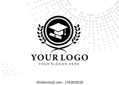 Isolated black and white education Logogram for school emblem, education, study group, university, college, community, business, and many more