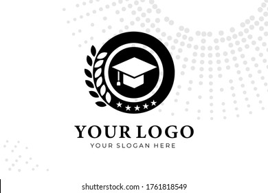 Isolated black and white education Logogram for school emblem, education, study group, university, college, community, business, and many more